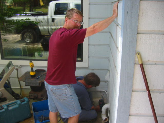 Dave's kind-hearted brothers worked on his house while we played