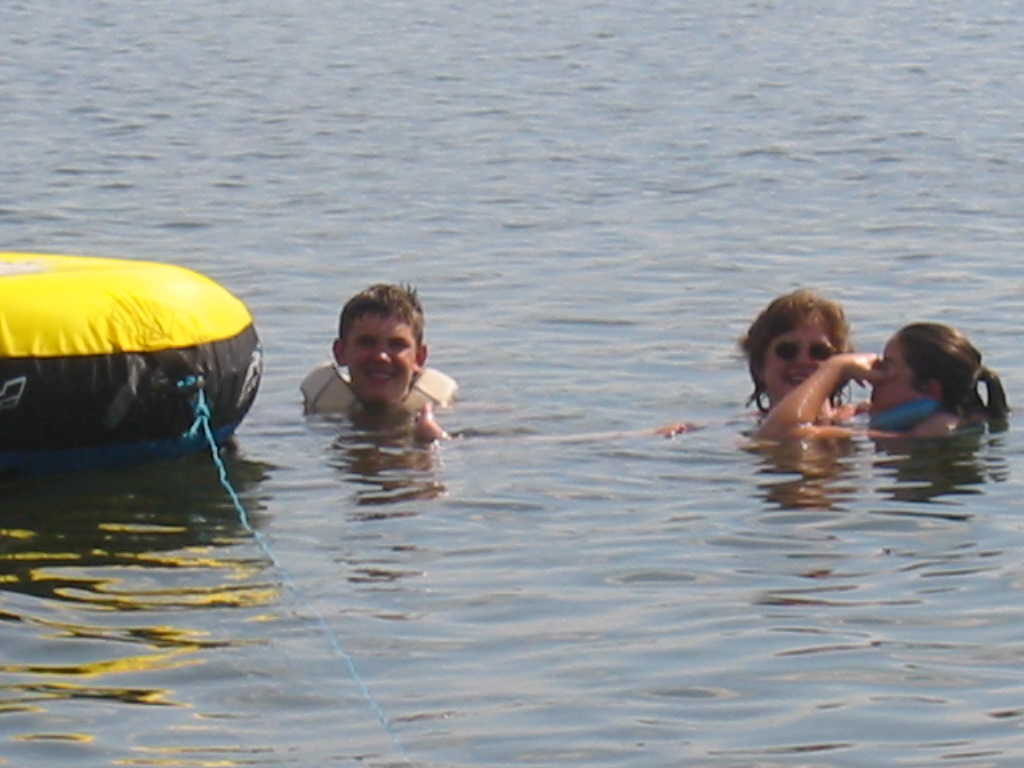 Lovely family swimming